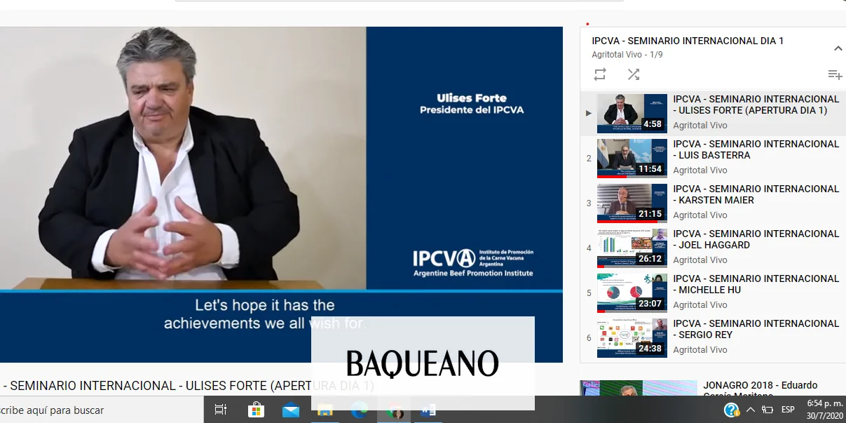 Seminario Internacional Virtual del IPCVA “El desafío de la carne vacuna en el mundo Post- Covid 19