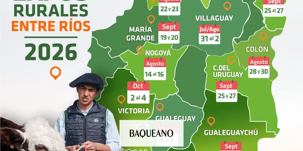FARER PRESENTÓ EL CALENDARIO 2026 DE EXPOSICIONES  RURALES EN ENTRE RÍOS
