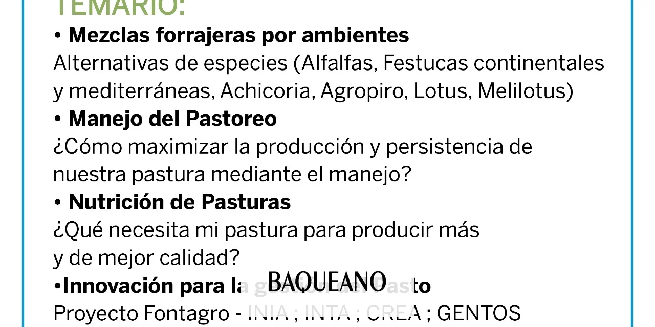 Jornada de pasturas en el litoral