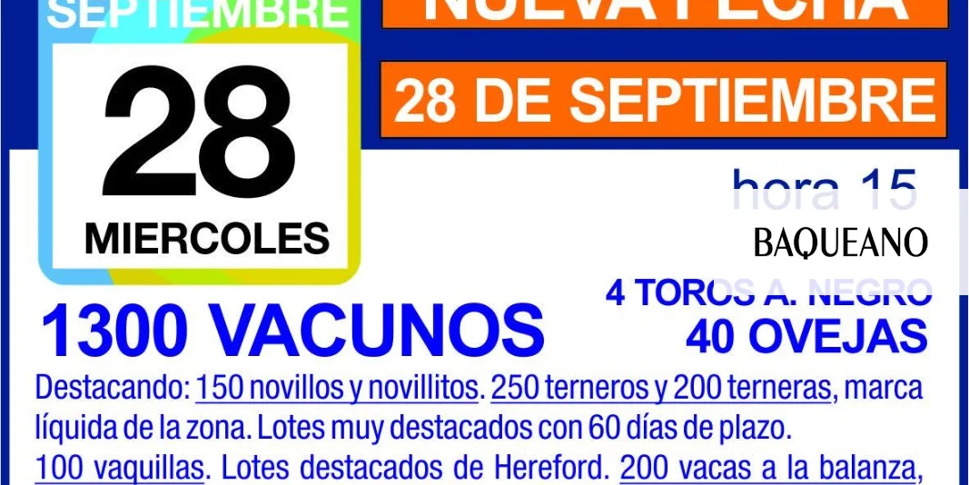 Consignataria del Sur remata el 28 de septiembre