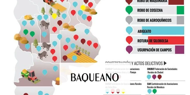 CRA confeccionó un mapa de delitos rurales